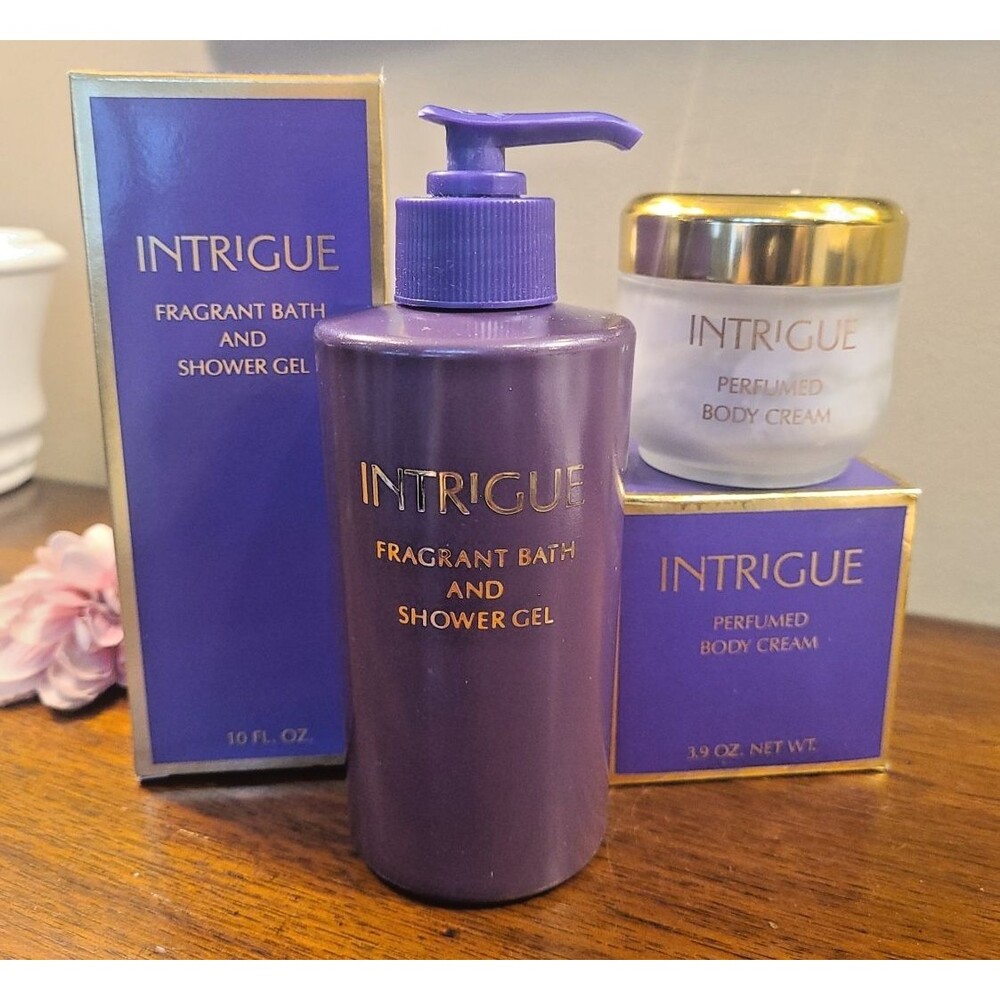 Mary Kay INTRIGUE PERFUMED BODY CREAM 3.9 oz & Fragrant Bath Shower Gel 10 oz